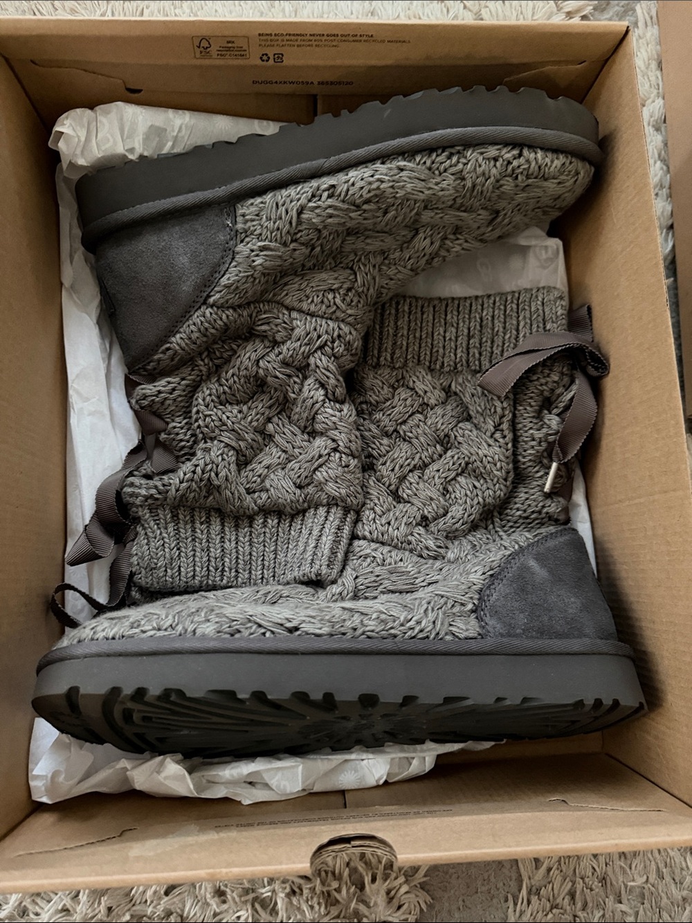 UGG Cozy Knit Boot Socks - Gray